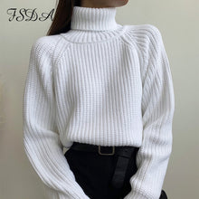 Load image into Gallery viewer, FSDA Turtleneck Women Sweater Women Khaki Long Sleeve Pullover 2020 Autumn Winter Casual Pink Jumper Loose Sweaters Oversized