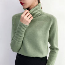 Load image into Gallery viewer, SURMIITRO Cashmere Knitted Sweater Women 2020 Autumn Winter Korean Turtleneck Long Sleeve Pullover Female Jumper Green Knitwear
