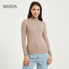 Load image into Gallery viewer, Wixra Knitting Sweater and Jumper Turtleneck Tops Pullovers Casual Sweaters Womens Long Sleeve All-match Elastic Sweater
